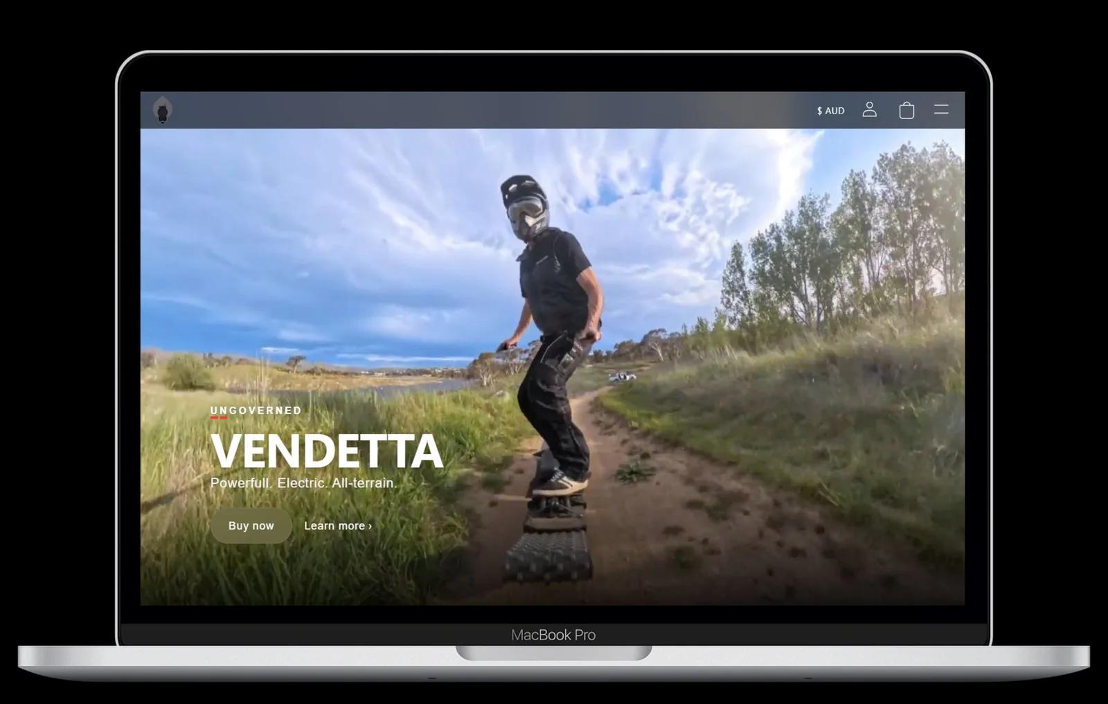 Ungoverned international Shopify store for the Vendetta all-terrain electric powerboard
